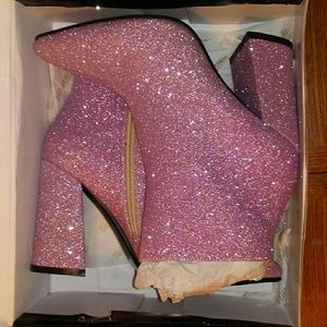 Forever Fever Pink Glitter Boots